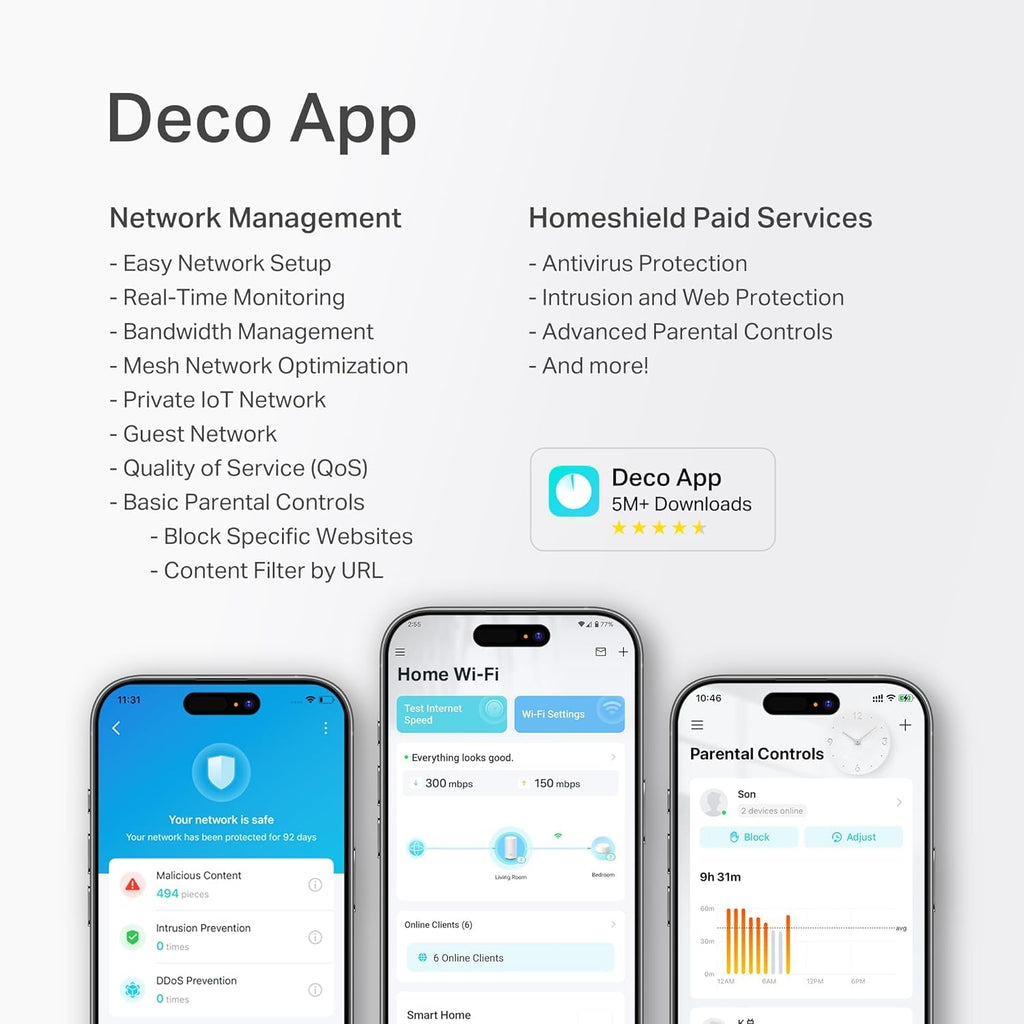 Deco 7 Dual-Band BE5000 WiFi 7 Mesh Wi-Fi System 4-Stream 5 Gbps, 240 Mhz