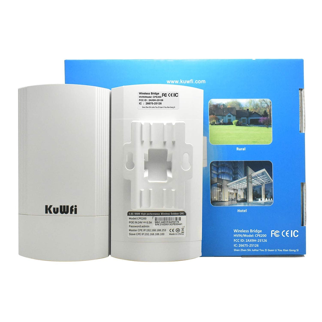 KuWFi Wireless Bridge Point to Point Outdoor 3KM Long Range WiFi Bridge