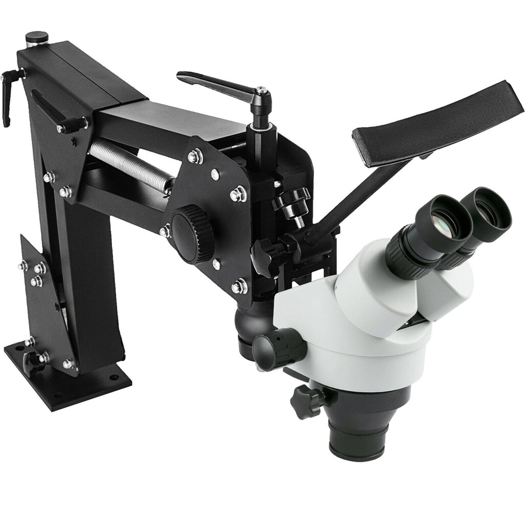VEVOR Multi-Directional Microscope with Spring Bracket, Micro Jewelry Inlaid Stand, with Integrated USB Ring LED Light, 7X-45X Magnification Jewelry Microscope, Jewelers Microscope for Jewelry Inlay