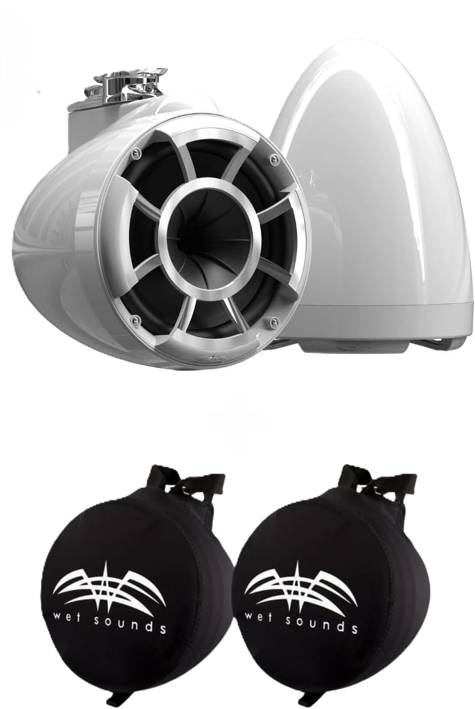 Wet Sounds REV 10 HD 10" Marine Tower Speakers, Black, Fixed Clamp Mount