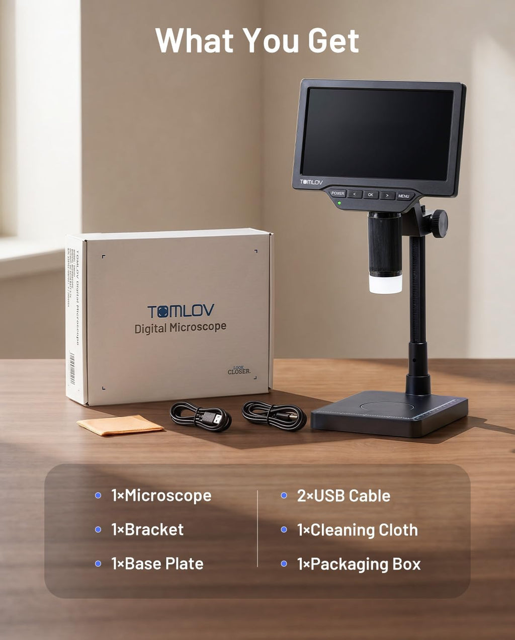 TOMLOV Coin Microscope with Weighing Scale, 7" Digital Magnifier DM4W Max