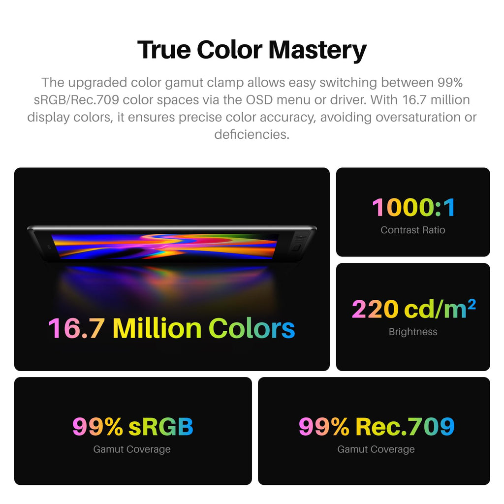 HUION Kamvas 13 (Gen 3) Drawing Tablet with Screen, Dual Dial, 13.3", Black