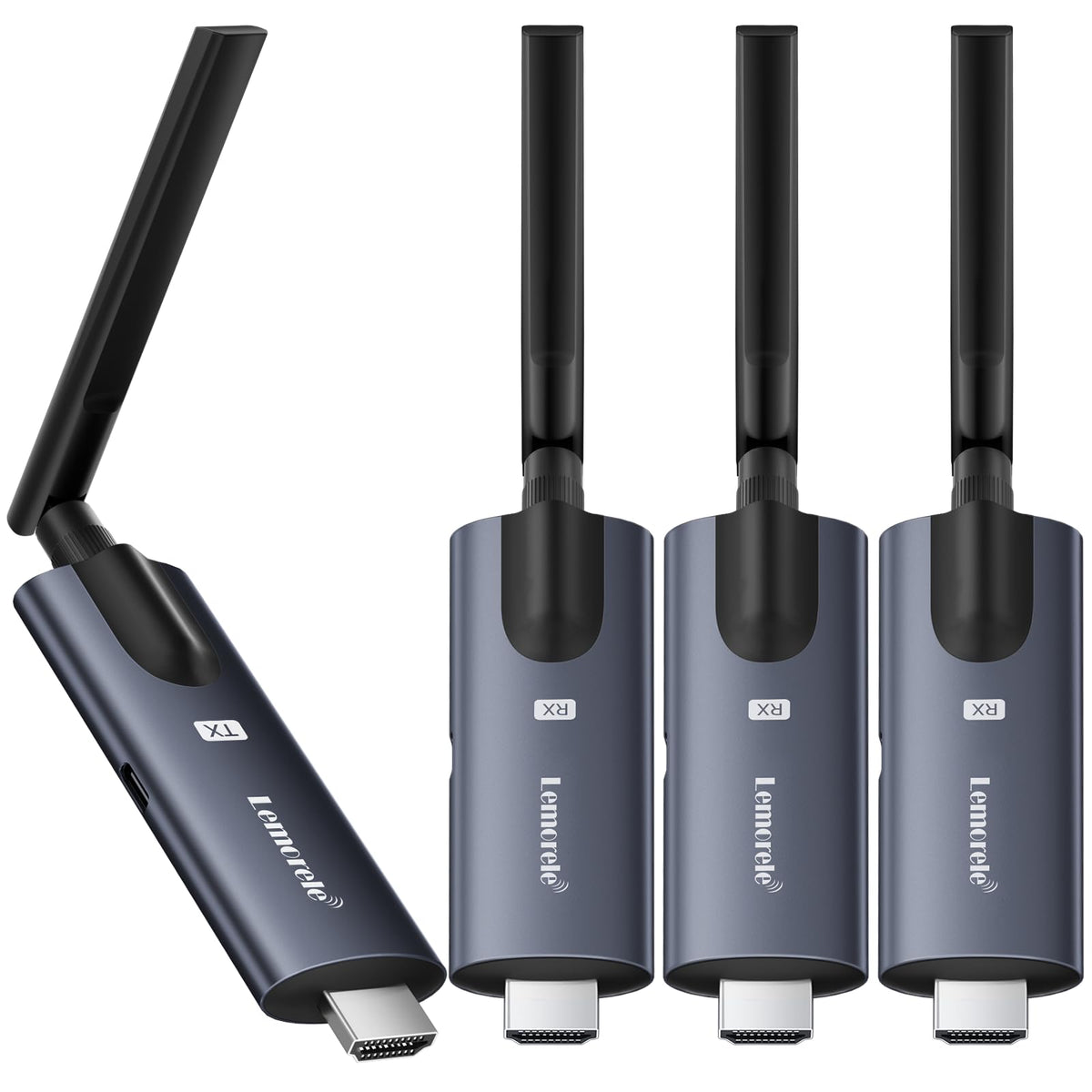 Lemorele Wireless HDMI Transmitter and Receiver, Deep Gray Aluminum Alloy