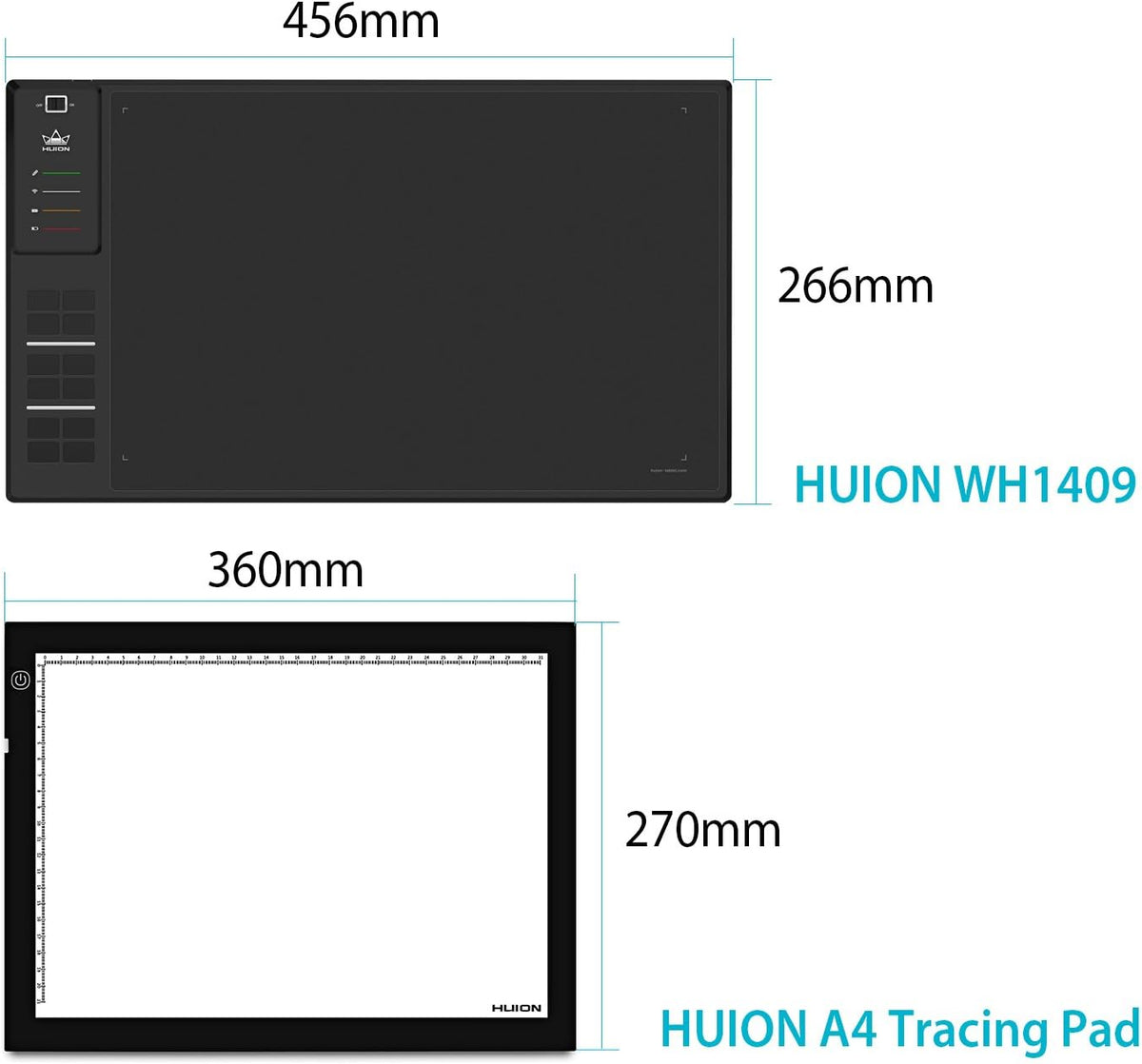 HUION WH1409 Wireless Graphic Drawing Tablet 8192 Pen Pressure Pen Tablet with 12 Press Keys