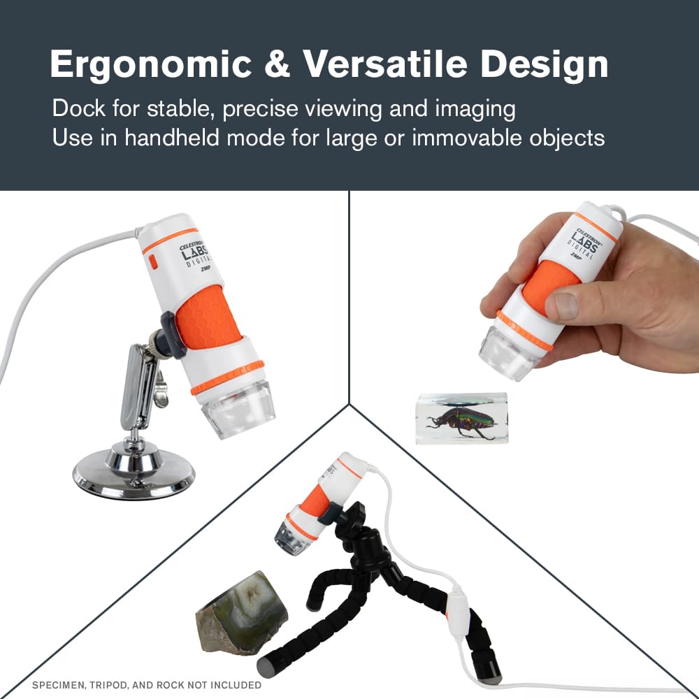 Celestron Labs 5MP Handheld Digital Microscope for Detailed Inspection