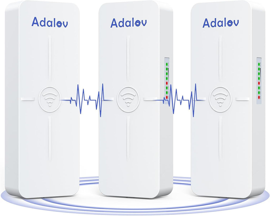 AdaLov CPE881 3 Pack 5KM Outdoor Point to 2 Points Wireless Bridges 5.8GHz