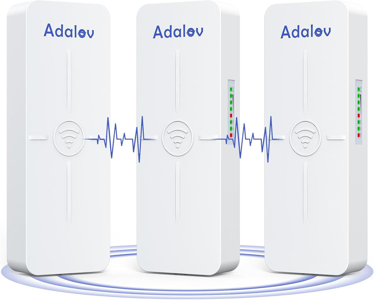 AdaLov CPE881 3 Pack 5KM Outdoor Point to 2 Points Wireless Bridges 5.8GHz