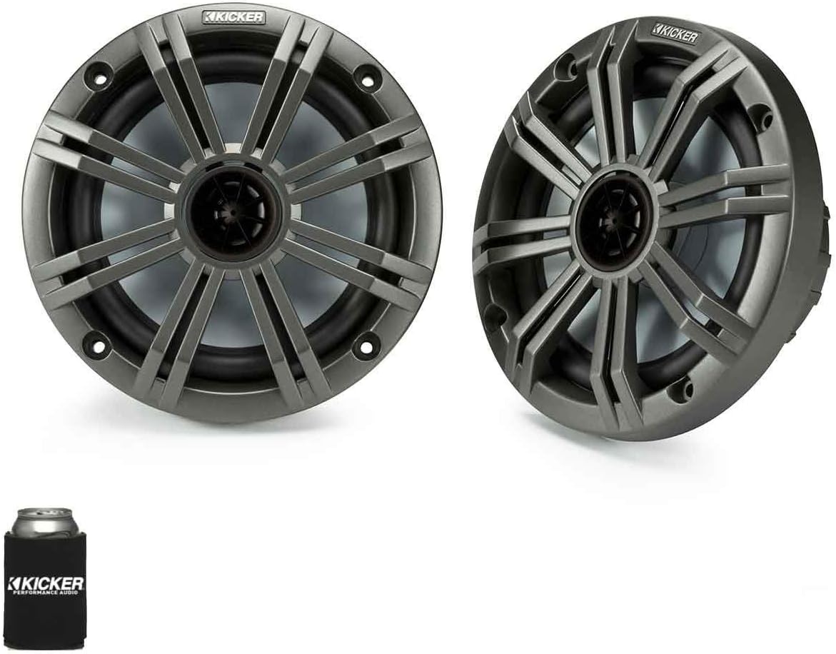 KICKER Marine Audio Bundle â (8) 6.5" 4-Ohm Coaxial Speakers Closed Grill (4 Pair) with 48KXMA800.8 800W 8-Channel Amplifier â OEM Replacement Boat System