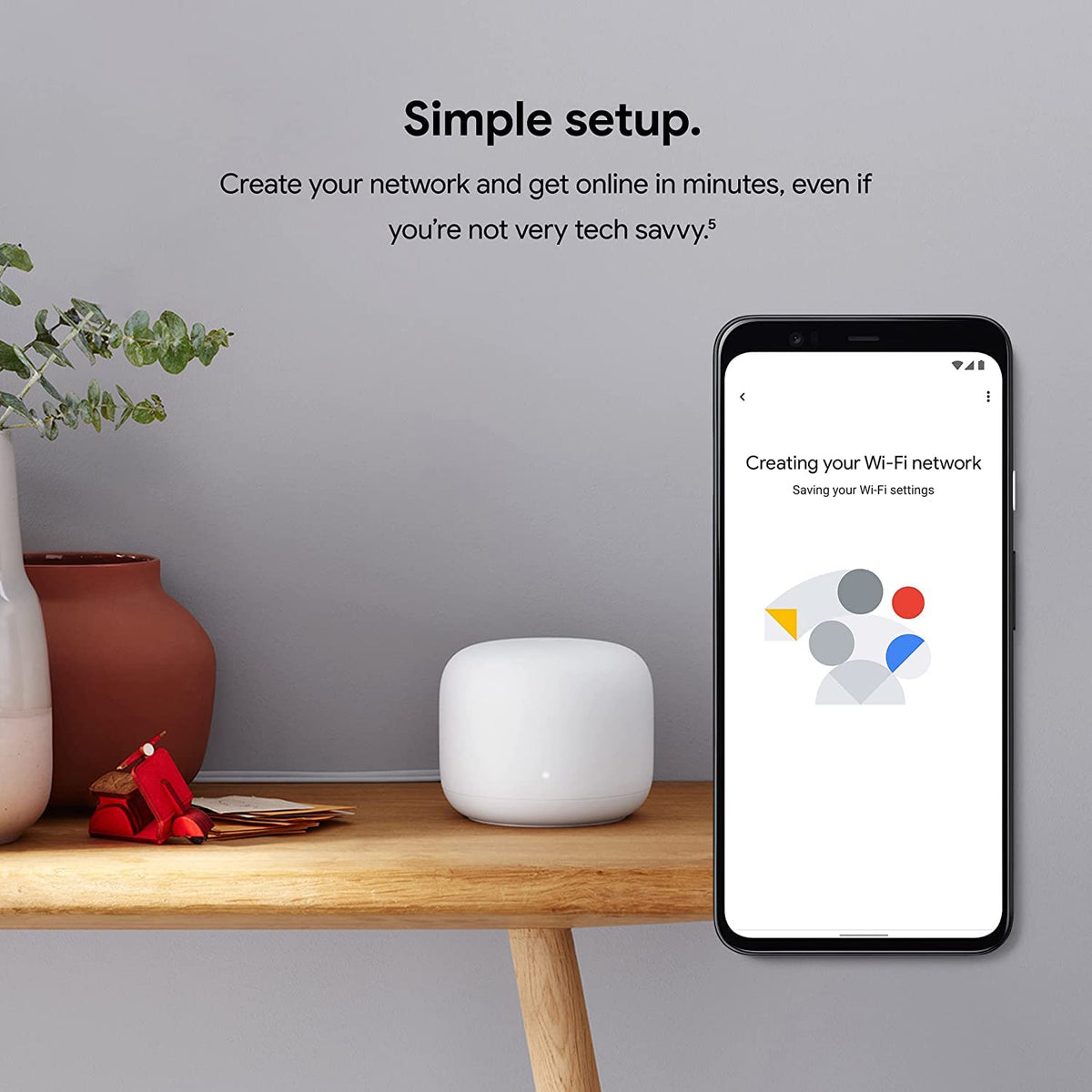 Nest WiFi Router with 1 Point - Mesh for Wireless Internet Wi-Fi Extender Smart Speaker Works and Google Home Systems Snow
