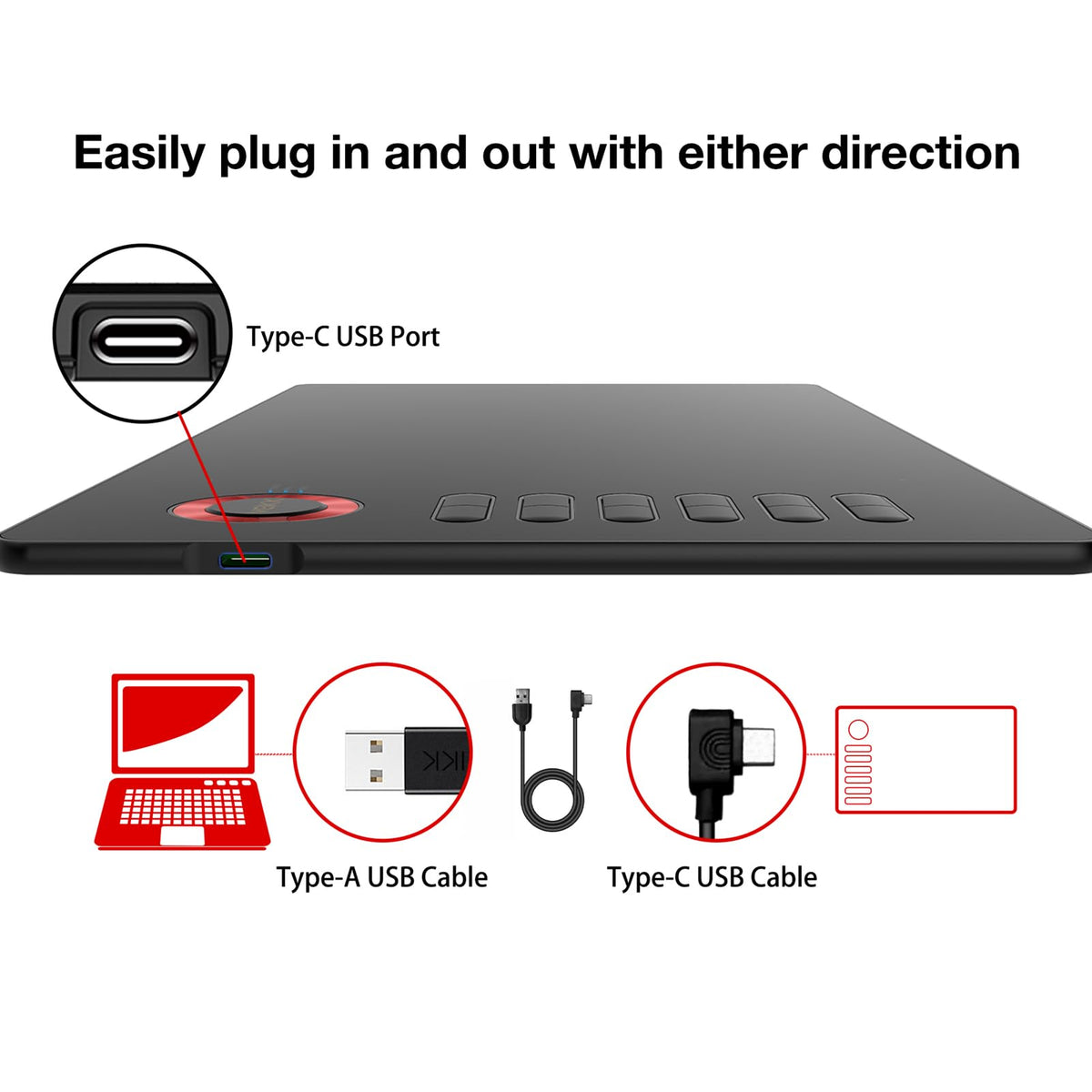 VEIKK VK850 8x5 Inch Digital Drawing Graphics Tablet with Battery-Free Pen