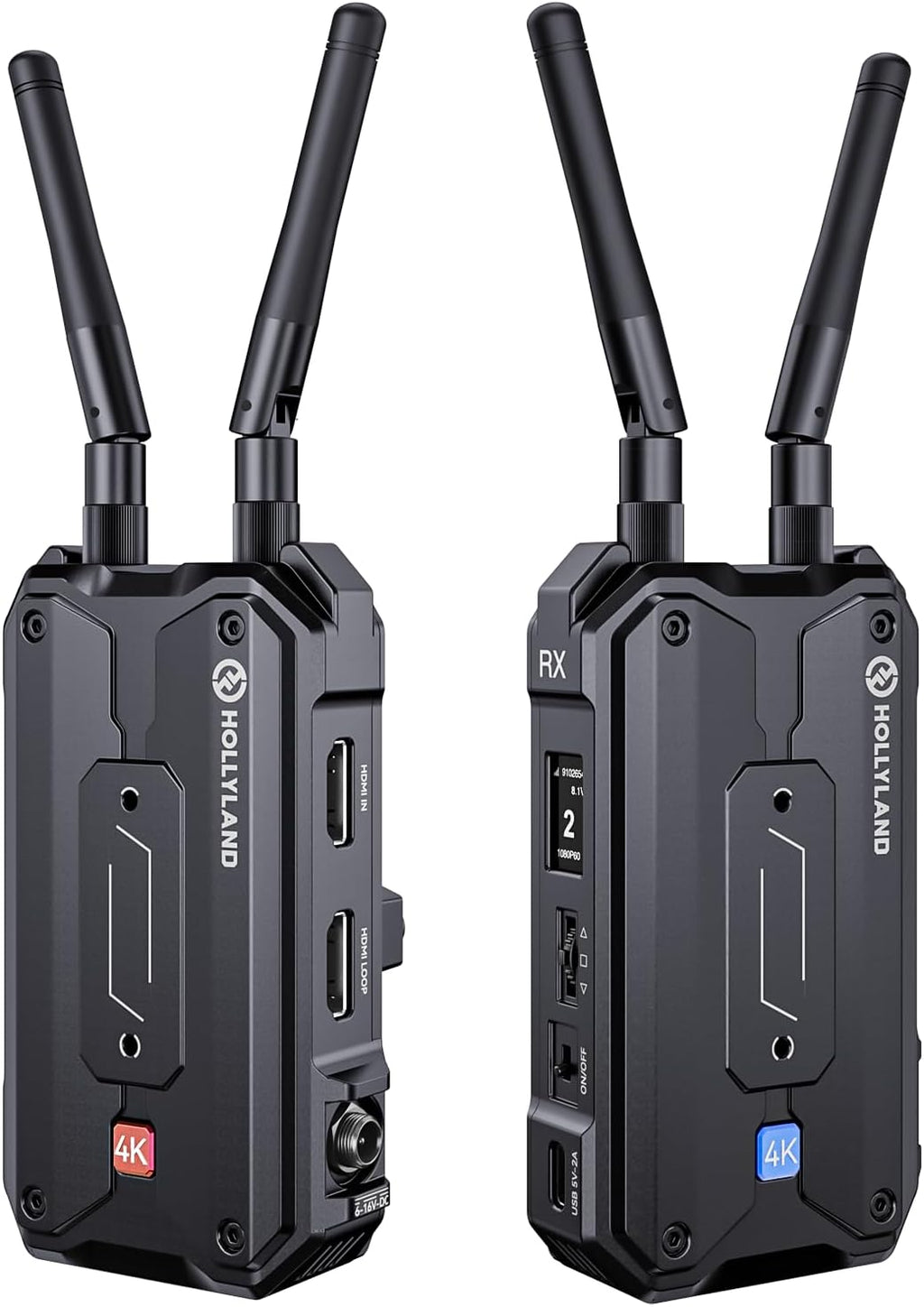 Hollyland Pyro H Wireless HDMI Video Transmission System, Dual-Band 4K30/1080p60 1300ft Los Range 60ms Latency, Up to 4 Receiver, Smart Channel Scan, UVC Live Stream (1TX+1RX)