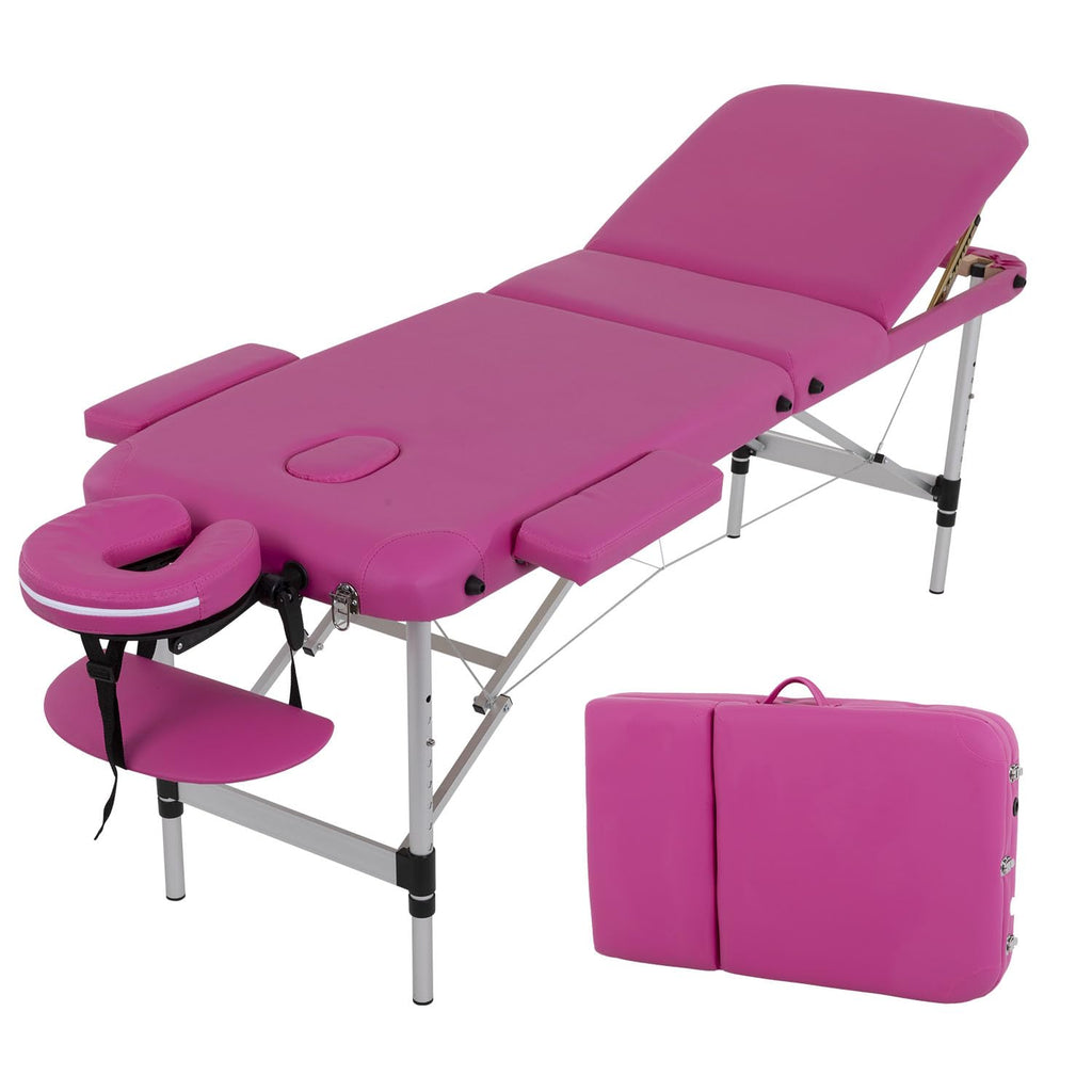 BestMassage Aluminium Massage Bed Portable Massage Table 28 inch Wide Lash Bed Height Adjustable 3 Folding Spa Table with Non-Woven Bag for Spa Footmassage Facial CareSpa Tattoo