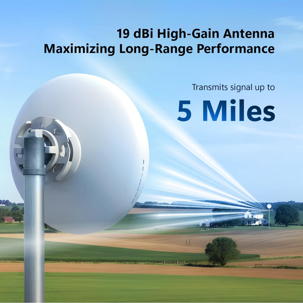 EnGenius Technologies Wi-Fi 5 Outdoor AC867 5Ghz Wireless Access Point/Client Bridge, Long Range, PTP/PTMP, IP55, 26dBm Transmit Power with 19dBi Directional Antennas, GigE Port (EnStation5-AC)