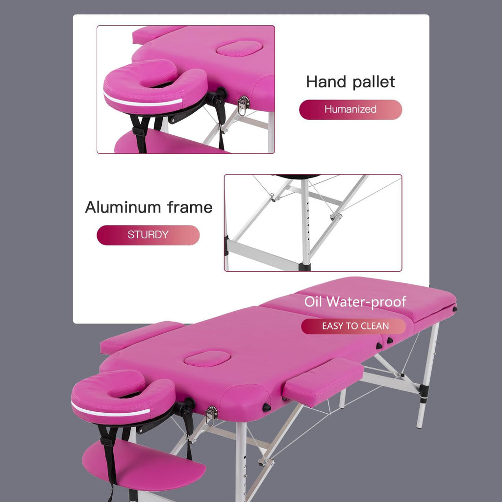 BestMassage Aluminium Massage Bed Portable Massage Table 28 inch Wide Lash Bed Height Adjustable 3 Folding Spa Table with Non-Woven Bag for Spa Footmassage Facial CareSpa Tattoo
