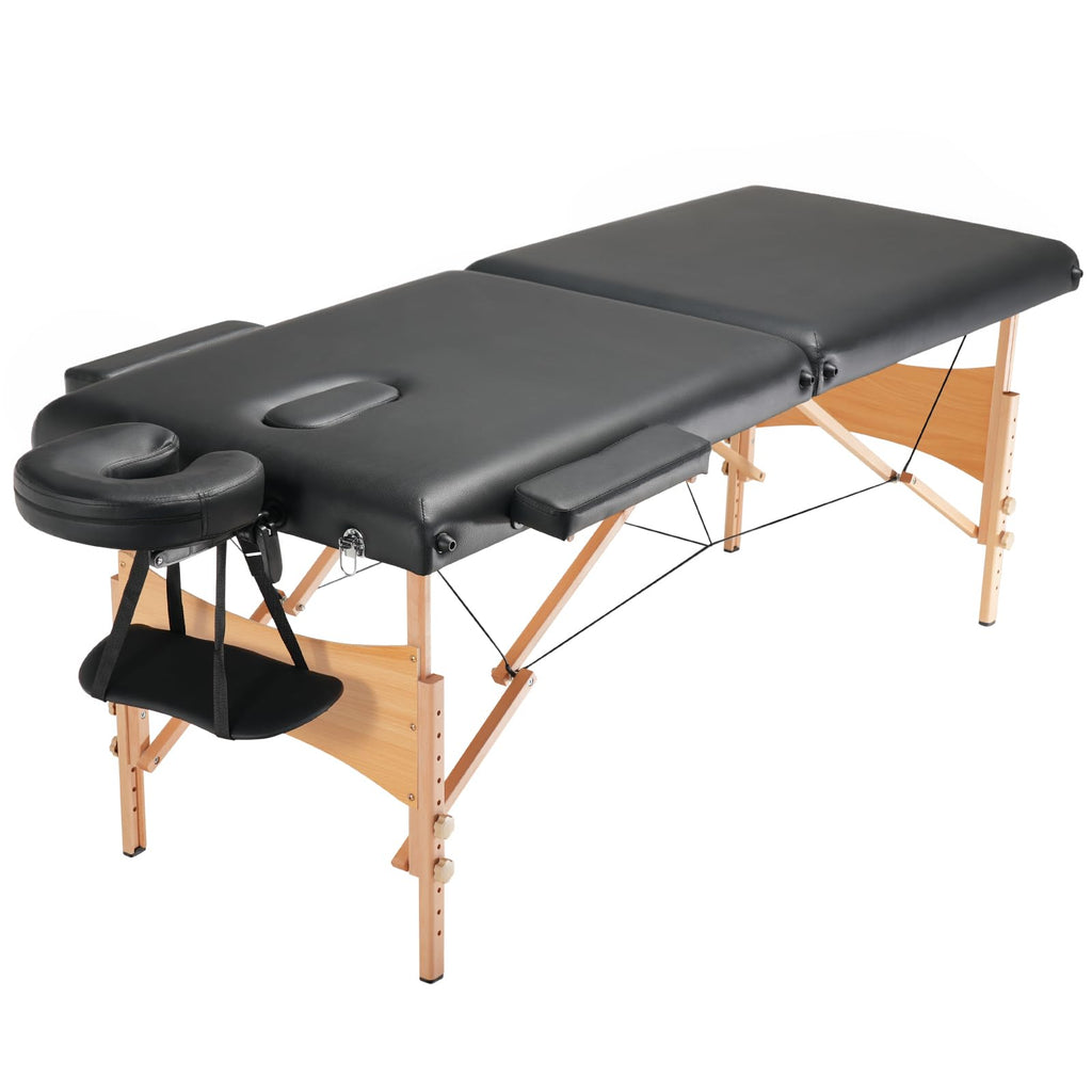 VEVOR Professional Wide Massage Table 30" W, Heavy Duty Folding Massage Table, 750LBS, 8-Level Height Adjustable Facial Salon Tattoo Bed, Portable Spa Table with Headrest, Hand Pallet & Carrying Bag