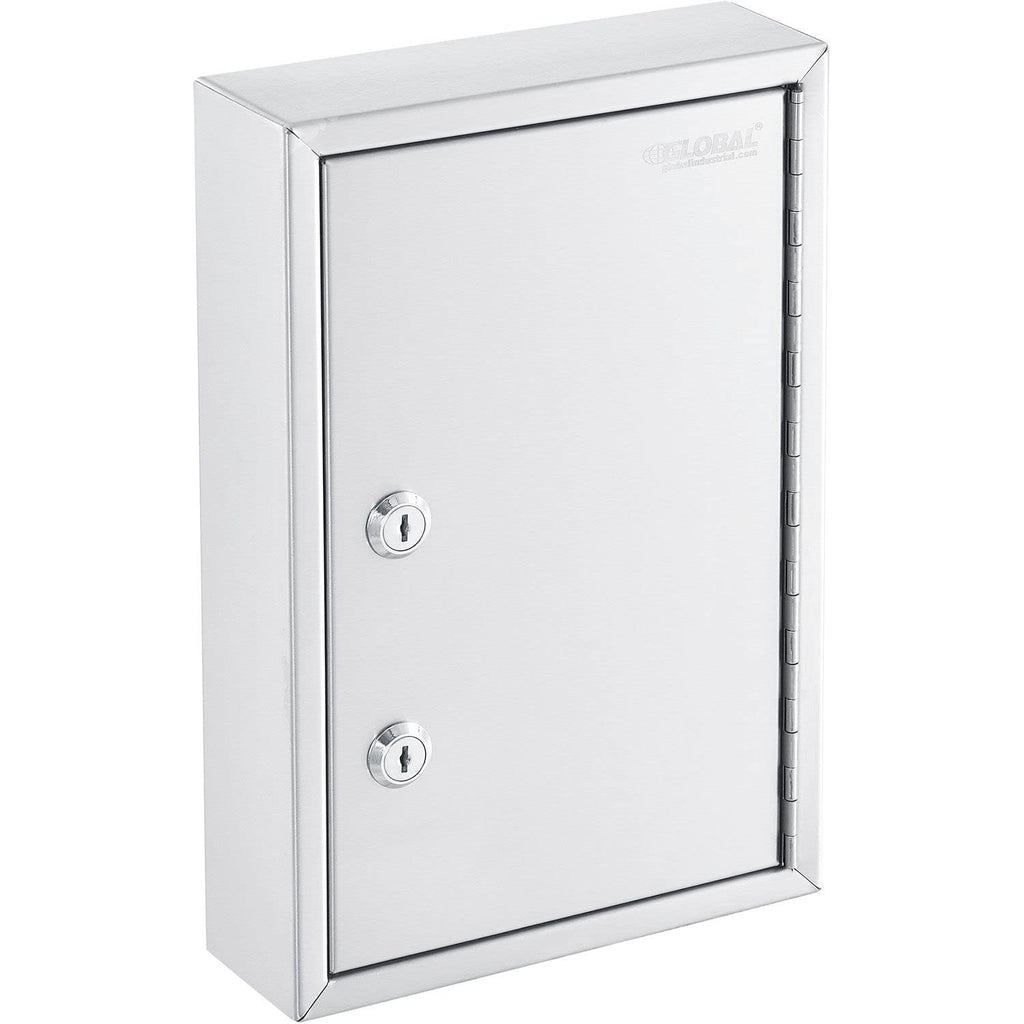 Global Industrial Medical Security Cabinet, 8" W x 2-5/8"D x 12-1/8"H, Dual Key Locks, Beige