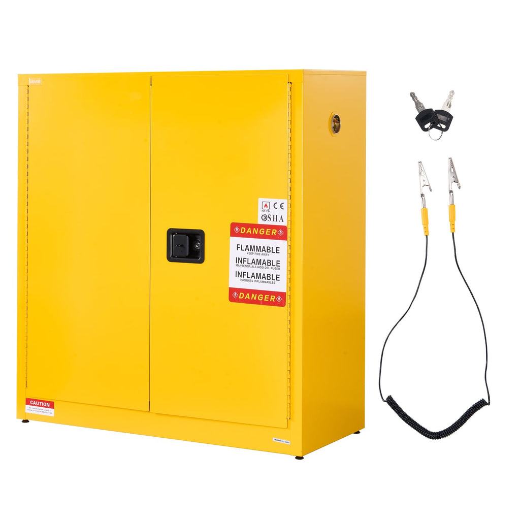 VEVOR Flammable Cabinet, 18" x 18" x 35", Yellow