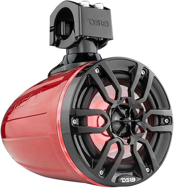 DS18 NXL-X6TP/RD Hydro 6.5" Marine Towers with Integrated RGB LED Lights High Performance, Marine Grade IP65 Rated, 300 W Max 150 W RMS 4 Ohms (Pair)