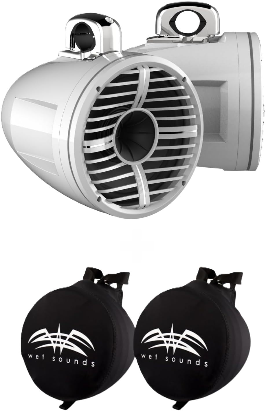 Wet Sounds REV 10 HD 10" Marine Tower Speakers, Black, Fixed Clamp Mount