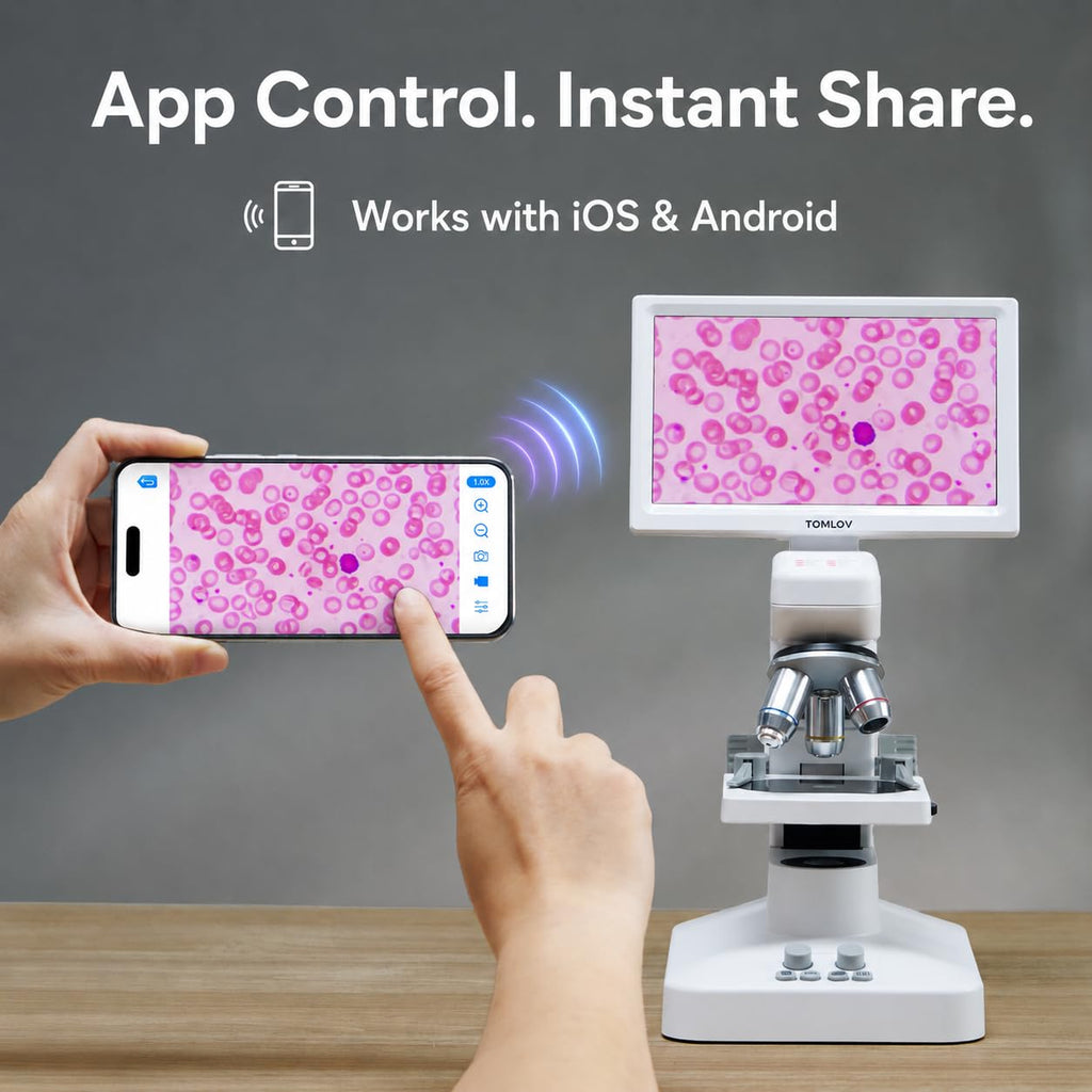 TOMLOV DM301 Max Microscope for Kids Students Adults, Science Experiments