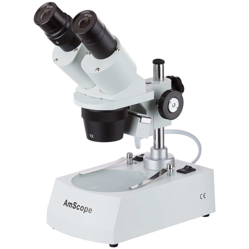 AmScope SE305R-PZ Forward Binocular Stereo Microscope, WF10x and WF20x