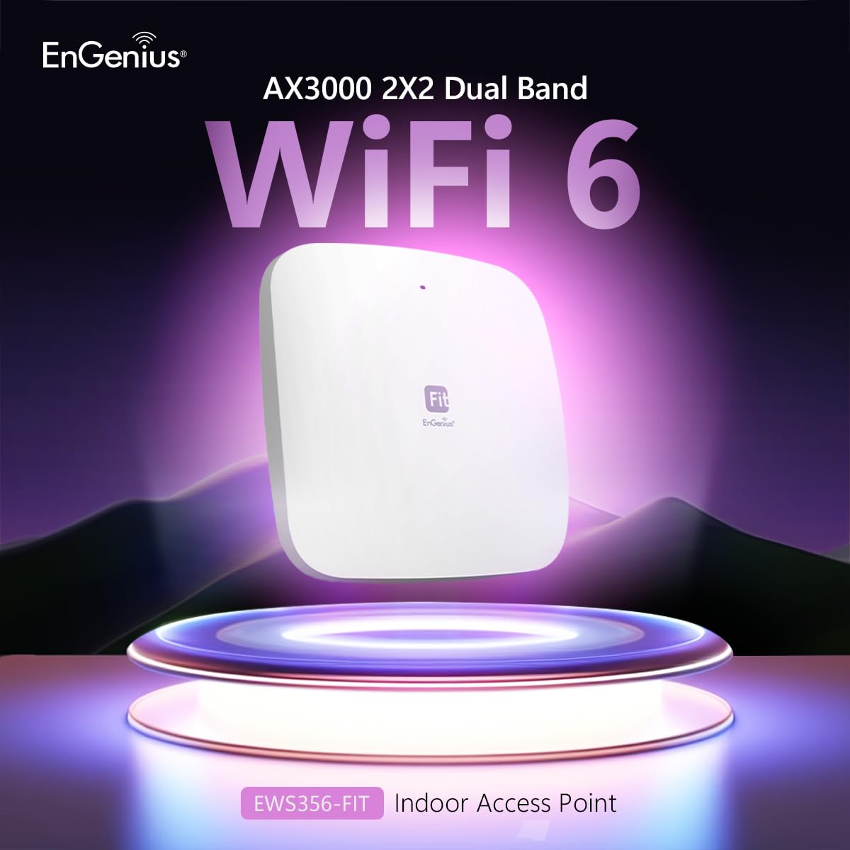 EnGenius Wireless AP 4X4 Wi-Fi 6 Dual Band AX3600 | 2.5Gbe PoE+ | Cloud & App & OnPrem Control Options | WPA3, MU-MIMO, Mesh & Seamless Roaming - EWS276-FIT
