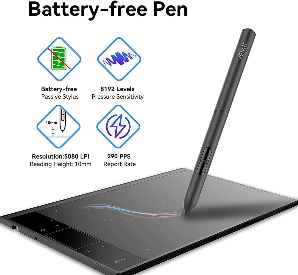 VEIKK P01 Battery-Free Pen for Graphic Drawing Tablet S640 and A30