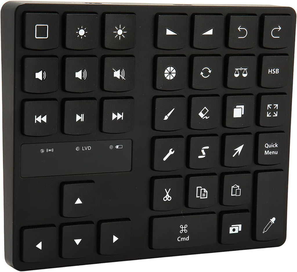 Keyboard for, Rechargeable Drawing Keyboard with 35 Shortcut Keys, One Handed Buetooth Keypad for Drawing Shortcuts, Graphic Tablets, Drawing Tablet, Laptop