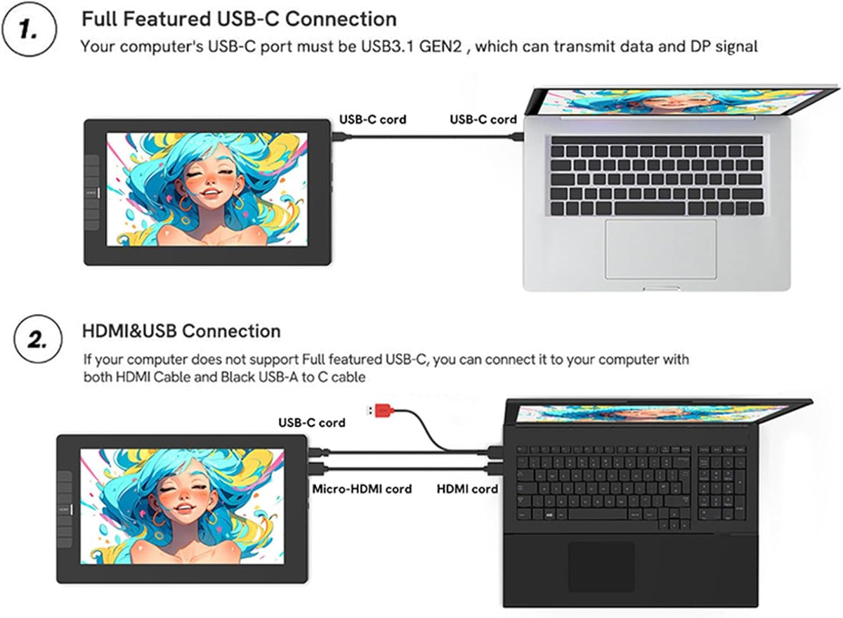 VEIKK VK1200V2 Drawing Tablet with Screen,11.6 Inch Full-Laminated Graphics Drawing Monitor,Upgraded 16384 Pressure Sensitivity, 2 Styluses, 120% sRGB,Graphics Tablet for PC Mac Linux Windows