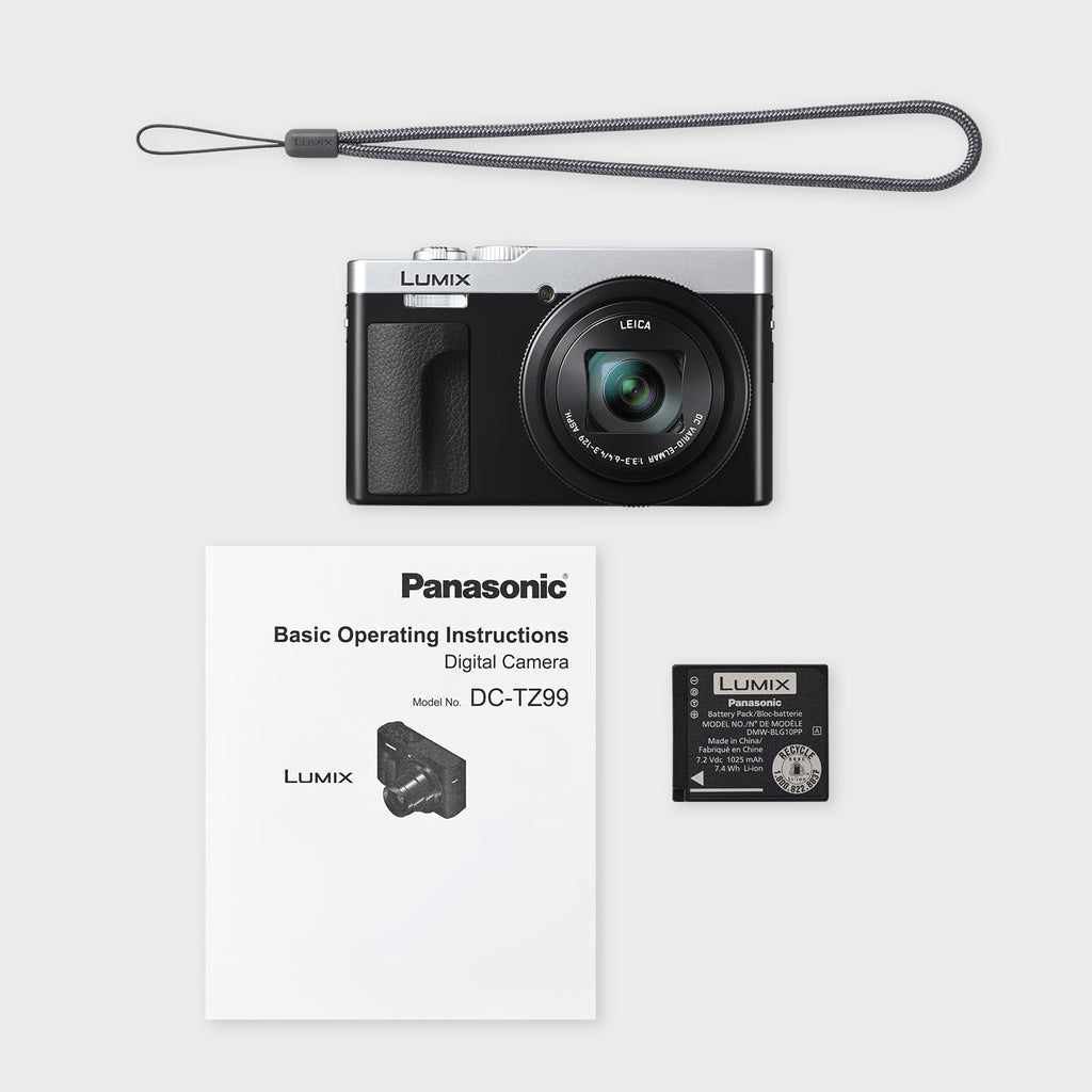 Panasonic LUMIX TZ/ZS99 Point and Shoot Camera, Compact Camera for Travel with 30x Zoom with 24-720mm Zoom Lens, and 4K Video/Photo, Great for Travel and Concerts, DC-TZ99 (White)