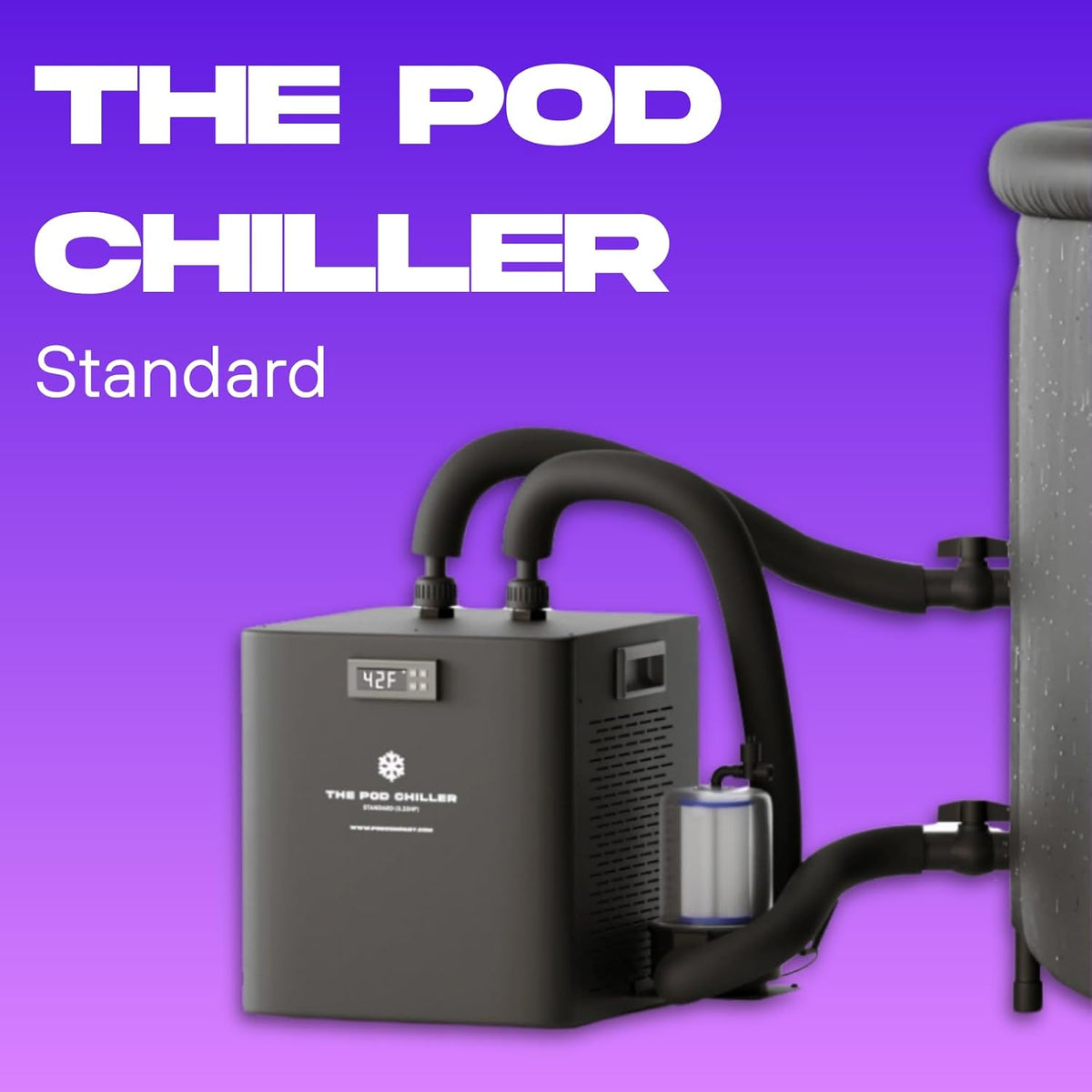 The Pod Company Standard Water Chiller â 1/3 HP â 41Â°F Cold Plunge Cooling System â Compact, Energy-Efficient, and Ideal for Daily Home Use â Compatible with Ice Pod Pro & Long Pod
