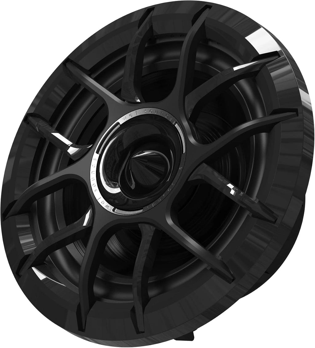 Wet Sounds Zero Series - 2 Pairs ZERO-6-XZ-B Black 6.5" Neodymium Powersport & Marine Speakers with Horn-Loaded Titanium Tweeters, Pair