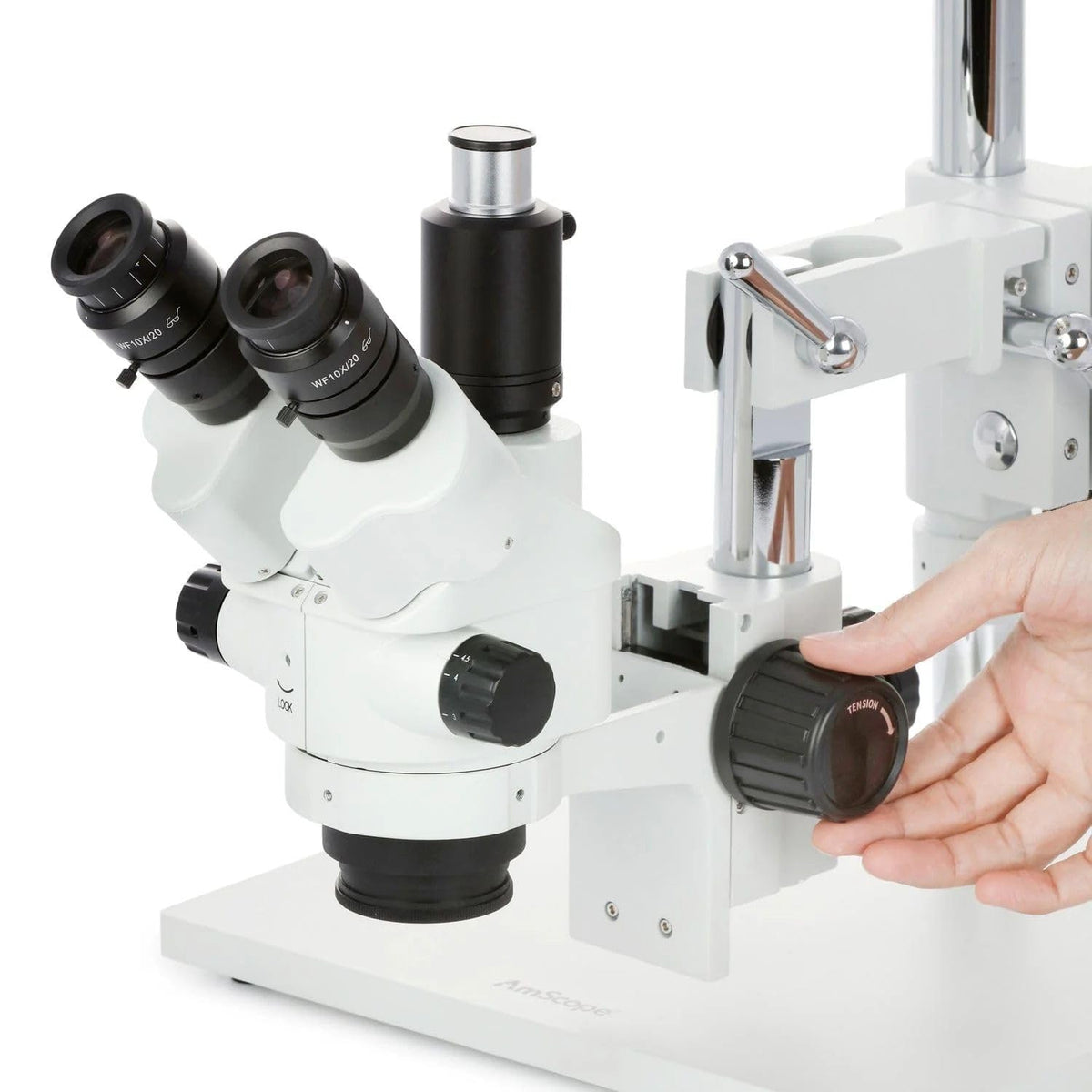 AmScope SM-4NTPX Simul-Focal Lockable Zoom Microscope, 3.5X-45X