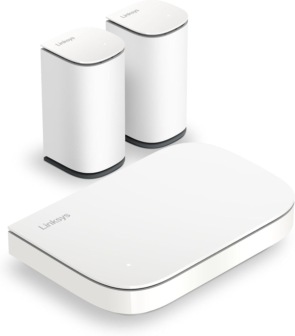 Linksys Multi-gig Micro Mesh WiFi 6 System | Connect 100+ Devices | Up to 5,000 Sq Ft | Speeds of up to 3.0 Gbps | 3Pk | No App Required | 2024 Release