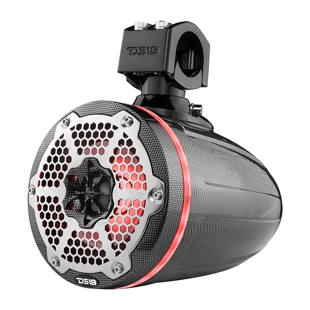 DS18 NXL-X6TP/RD Hydro 6.5" Marine Towers with Integrated RGB LED Lights High Performance, Marine Grade IP65 Rated, 300 W Max 150 W RMS 4 Ohms (Pair)