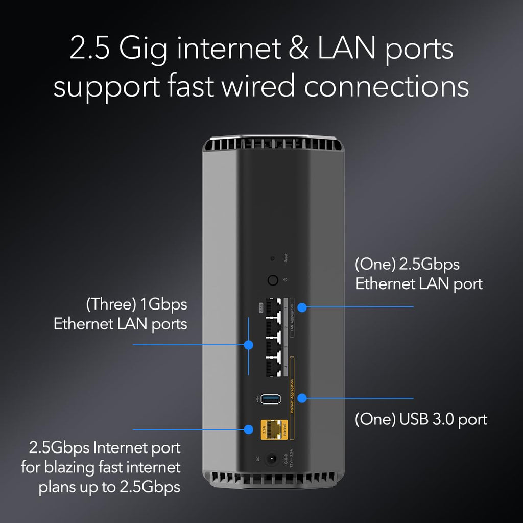 NETGEAR Nighthawk WiFi 7 Router RS100, Up to 2,000 sq ft, 3.6 Gbps