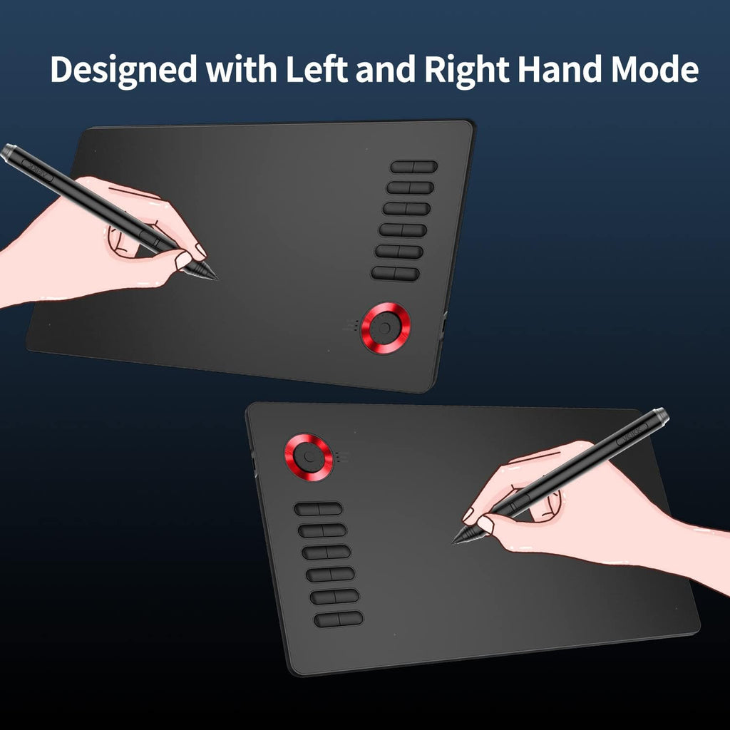 Digital Drawing Tablet VEIKK A15Pro Graphics Pen Tablet 10 x 6 Inch Graphics Tablet with 12 Shortcut Keys and 1 Quick Dial,Supports Tilt Function,for MAC/Win/Linux/Android OS (RED)