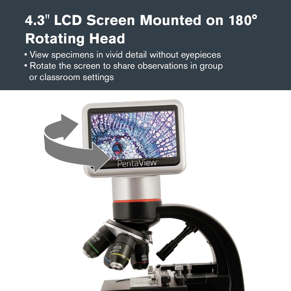 Celestron TetraView LCD Digital Microscope with 180Â° Swivel Screen