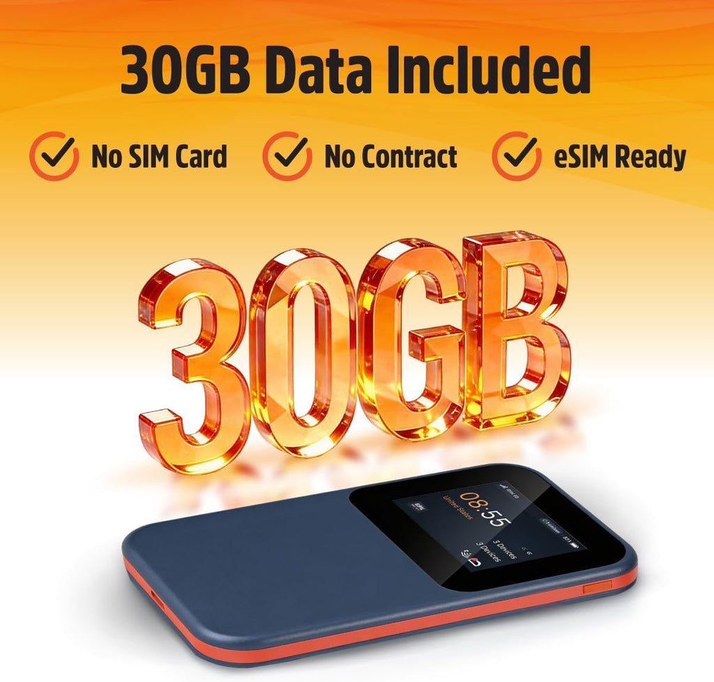 Solis Go, Mobile WiFi Hotspot & Powerbank with 1GB/Monthly + 30GB Data