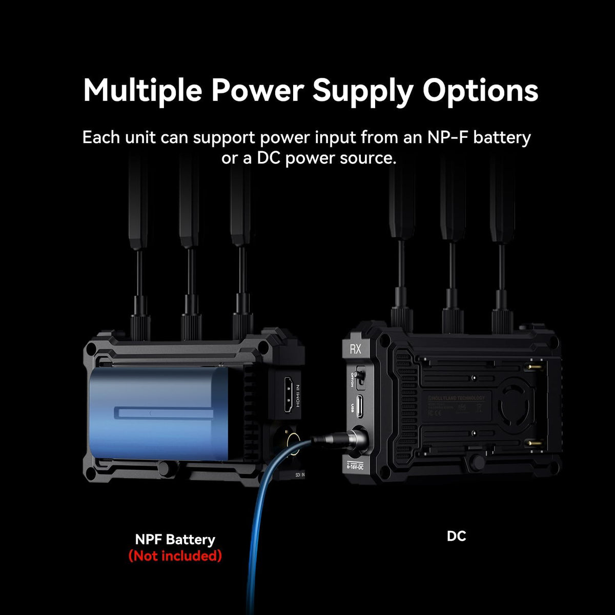 Hollyland Pyro S TX Wireless Video Transmitter HDMI SDI 4K30/1080p60 1300ft Los Range 50ms Latency Up to 4 Receiver, Auto Dual-Band Hopping (ADH), Smart Channel Scan, Live Stream (Transmitter Only)