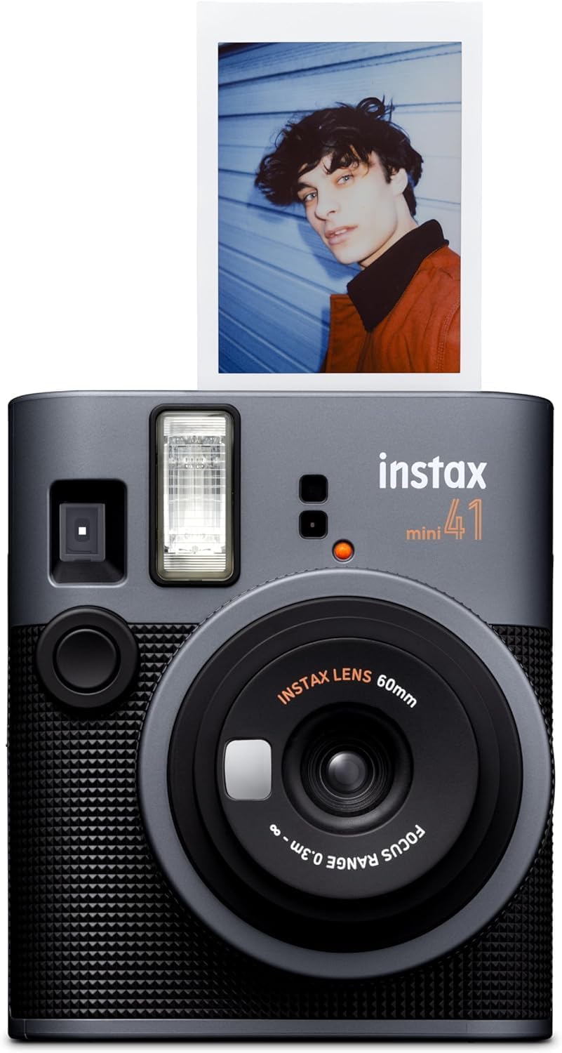 Fujifilm Instax Mini 41 Instant Camera Vintage Black. + Fujifilm Value Pack (40 Sheets) + Shutter Accessories Bundle, Includes Vintage Style Compatible Carrying Case, Black Photo Album 64 Pockets