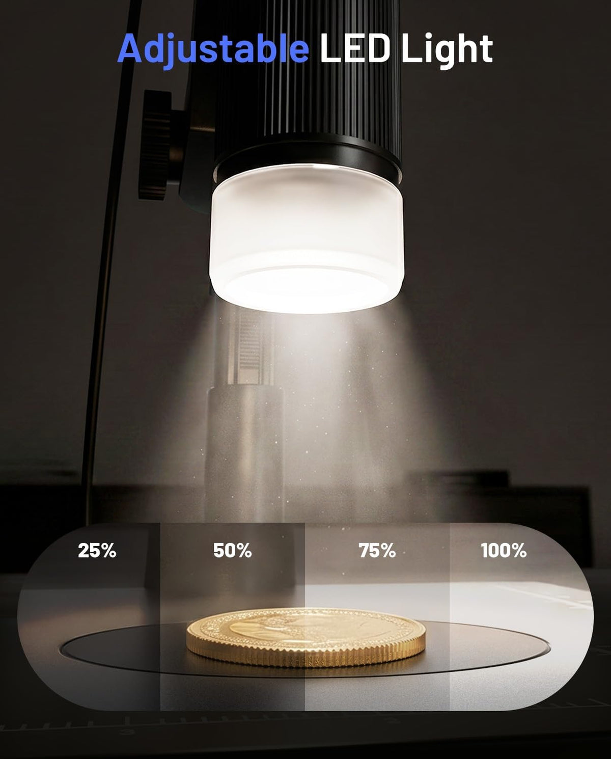 TOMLOV Coin Microscope with Weighing Scale, 7" Digital Magnifier DM4W Max