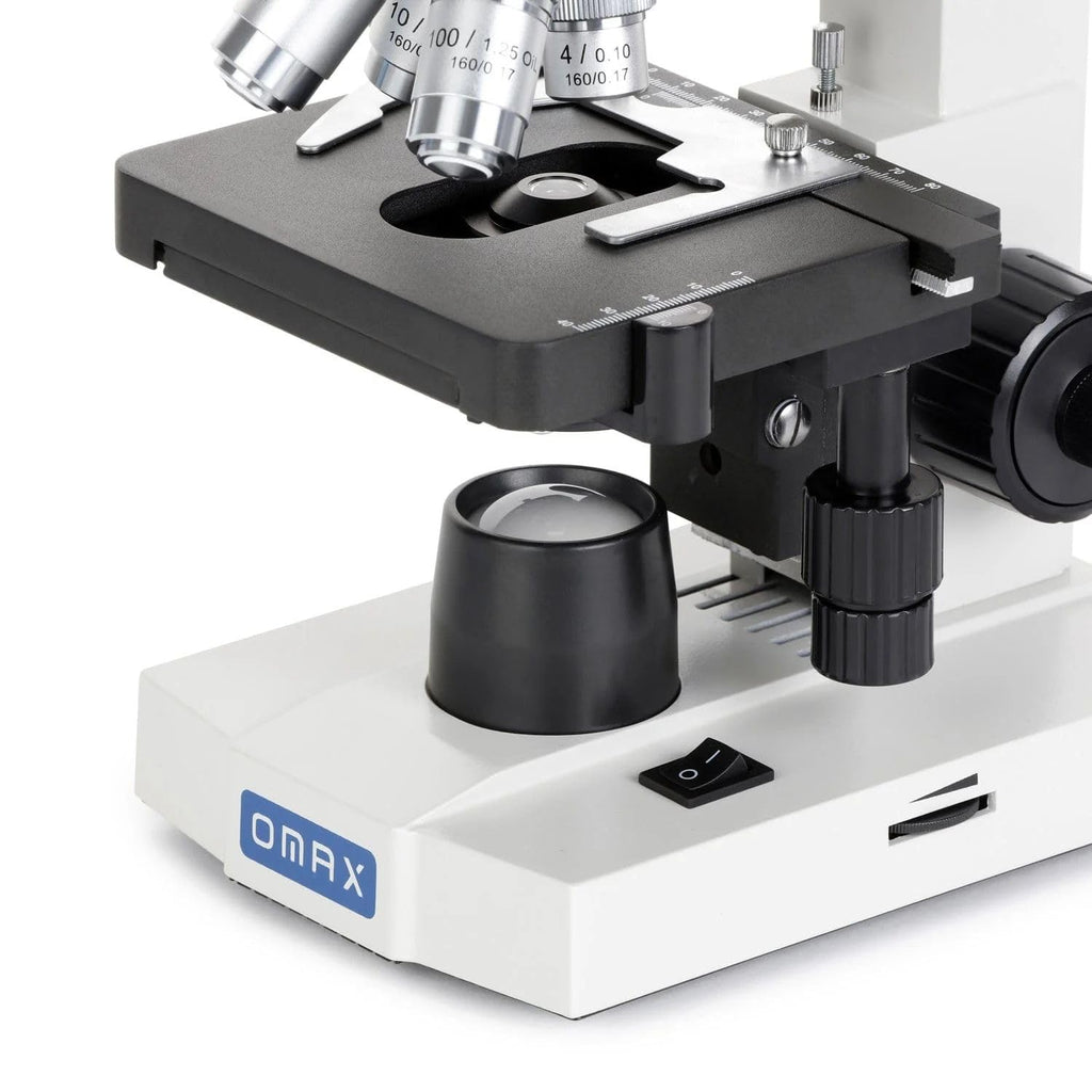 OMAX M82E Series Binocular Biological Compound Microscope 40X-2000X Magnification Lab LED with Mechanical Stage