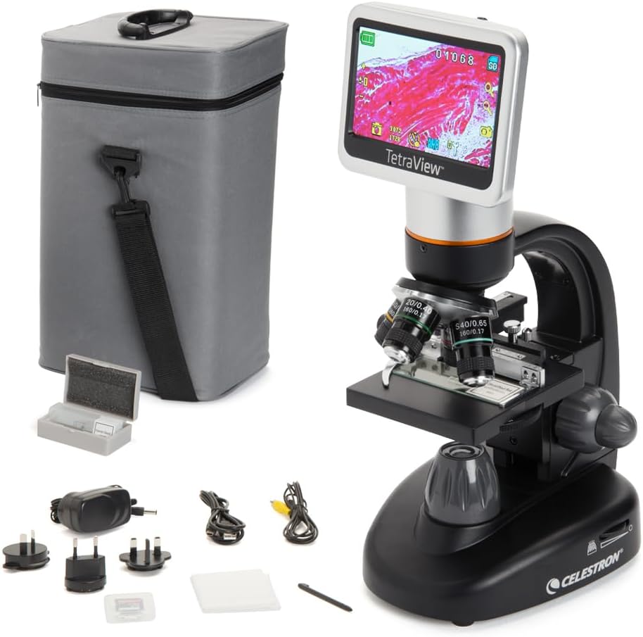 Celestron TetraView LCD Digital Microscope with 180Â° Swivel Screen