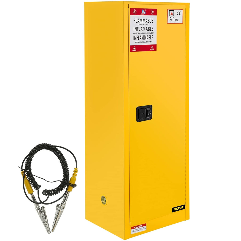 VEVOR Flammable Cabinet, 18" x 18" x 35", Yellow