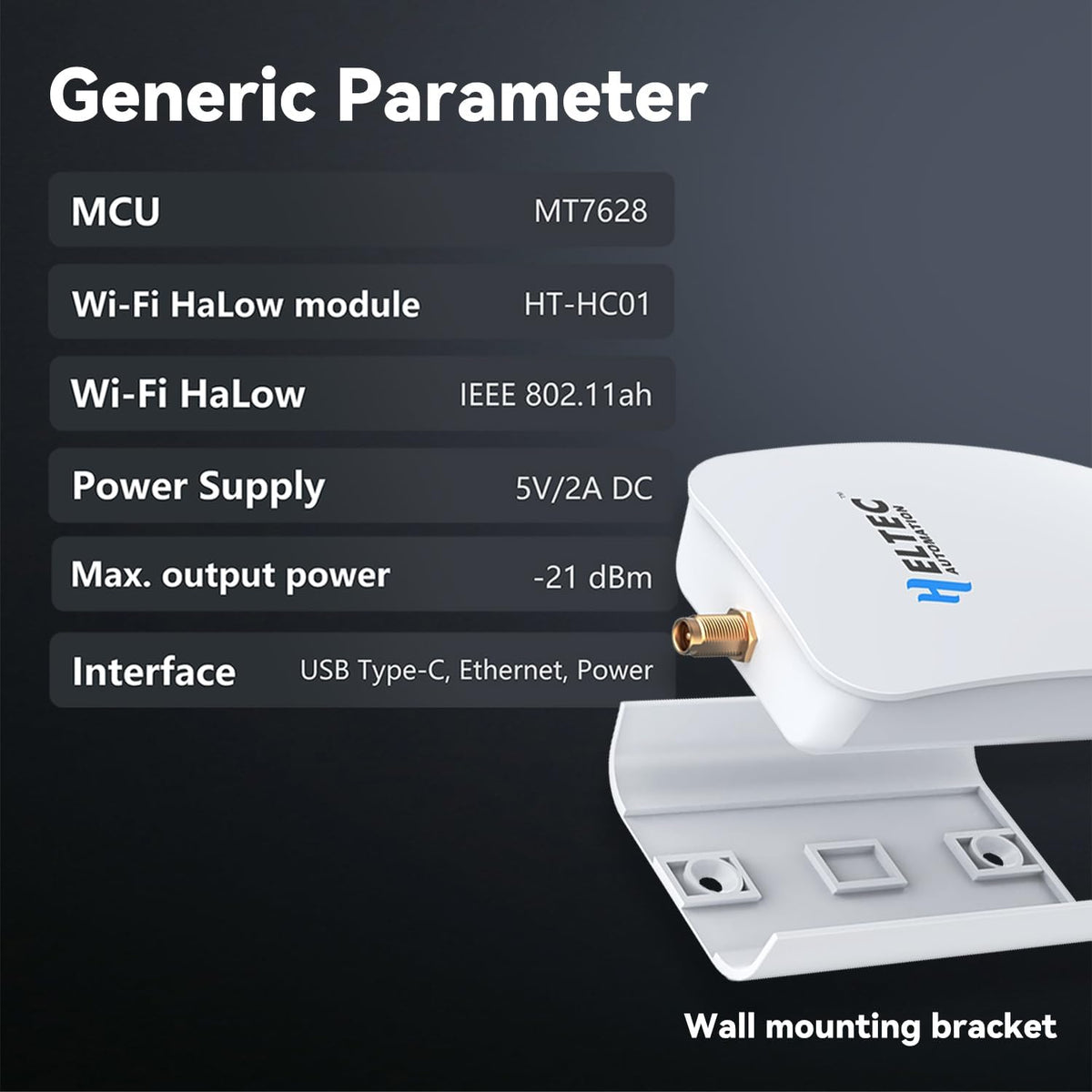 Heltec Automation Wi-Fi HaLow Dongle Wireless Bridge 802.11ah Network Booster Long Range Wireless Access Extender Ethernet Bridge Repeater (STA+HT-H7608)