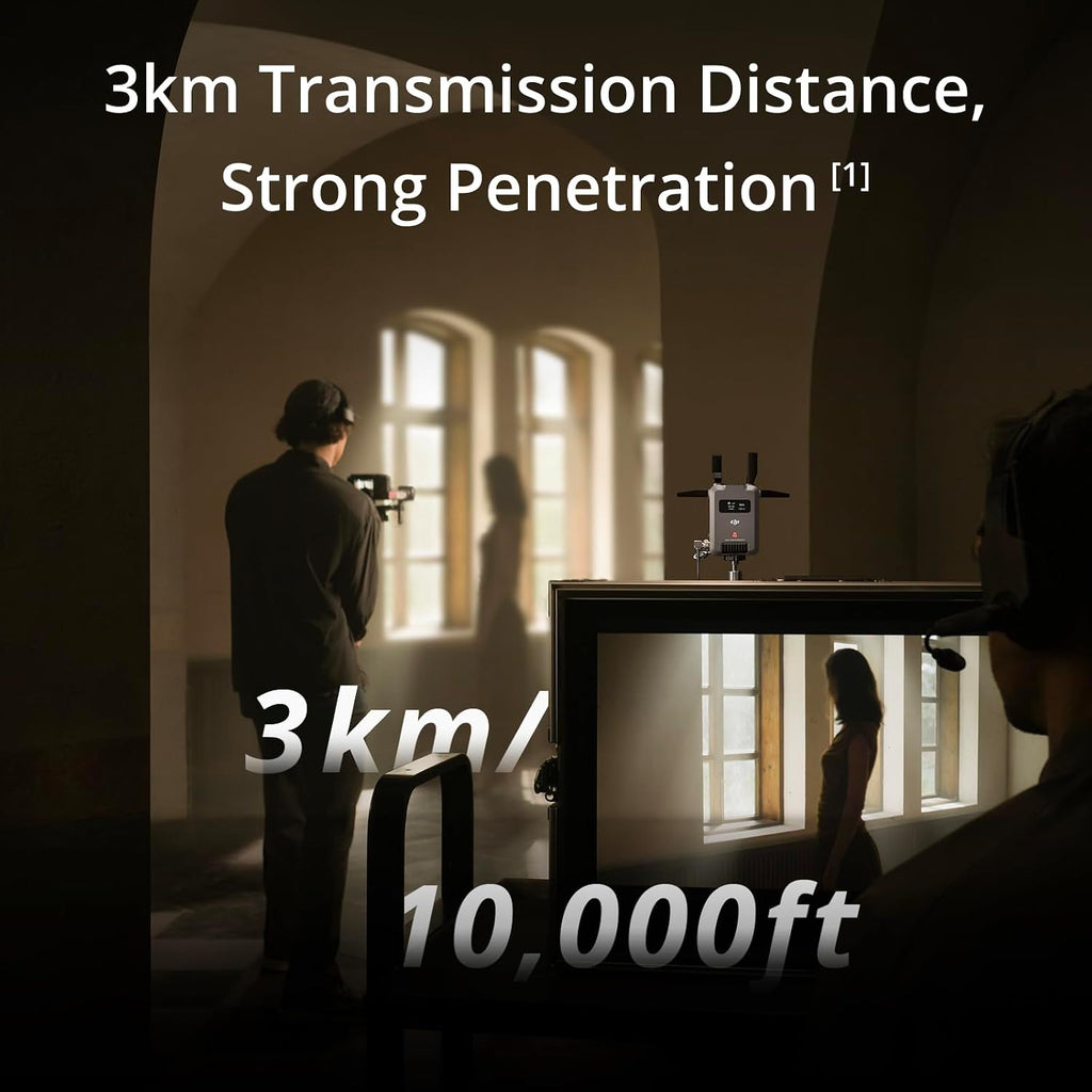 DJI SDR Transmission Combo, 3 km/10,000 ft 1080p/60fps SDR Wireless Video Transmission, Transmitter & Receiver, Stable & Anti-Interference, Wireless Video System, Strong Penetration, USB-C Monitoring