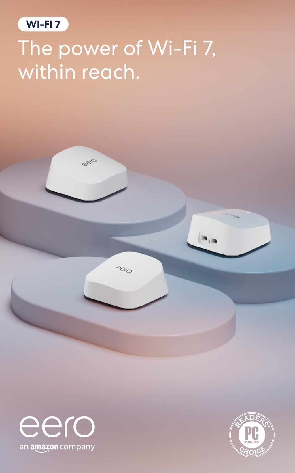 Amazon eero 7 dual-band mesh Wi-Fi 7 router (newest model) - Supports internet plans up to 2.5 Gbps, Coverage up to 2,000 sq. ft., 1-pack
