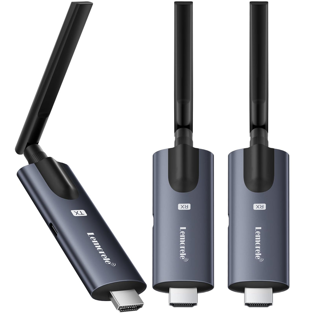Lemorele Wireless HDMI Transmitter and Receiver, Deep Gray Aluminum Alloy