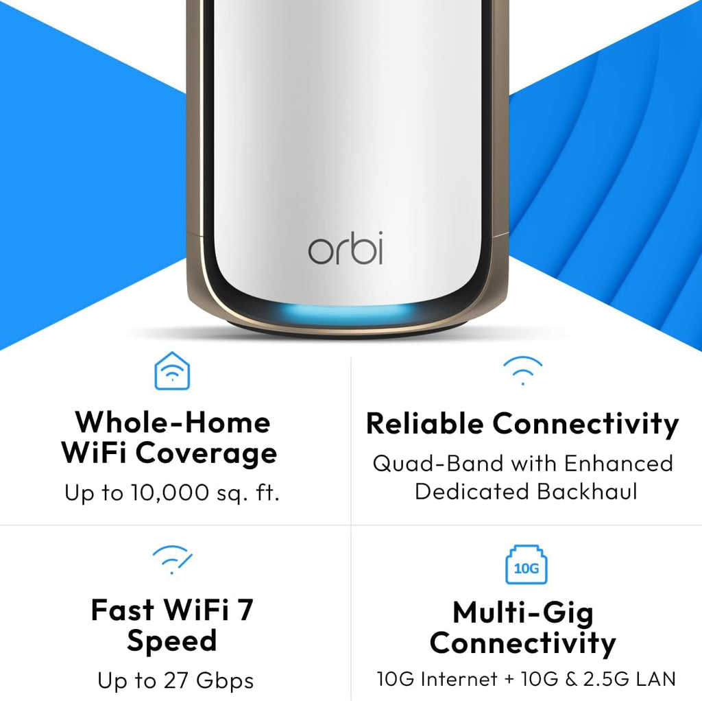 NETGEAR Orbi 970 Series (2026 Release) WiFi 7 Mesh System, 3 Pack